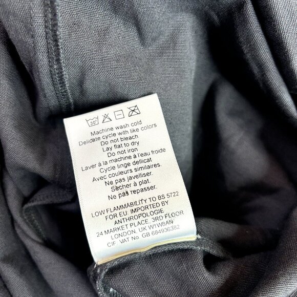 Maria Stanley Anthropologie Cascada Ruffle Jumpsuit, Black Wide Leg Romper, Sz L - Picture 11 of 12